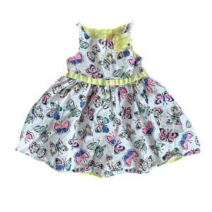 Girls Cherokee Yellow Butterfly Colorful Dress Size 2T